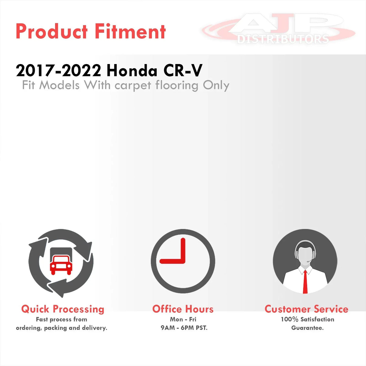 AJP Distributors 3-Piece All climate Season Proof Guard TPE Rubber Floor Mats Liner Front Rear Set matching/Replacement For Honda CR-V CRV SUV RW RT 2017 2018 2019 2020 2021 2022 17 18 19 20 21 22