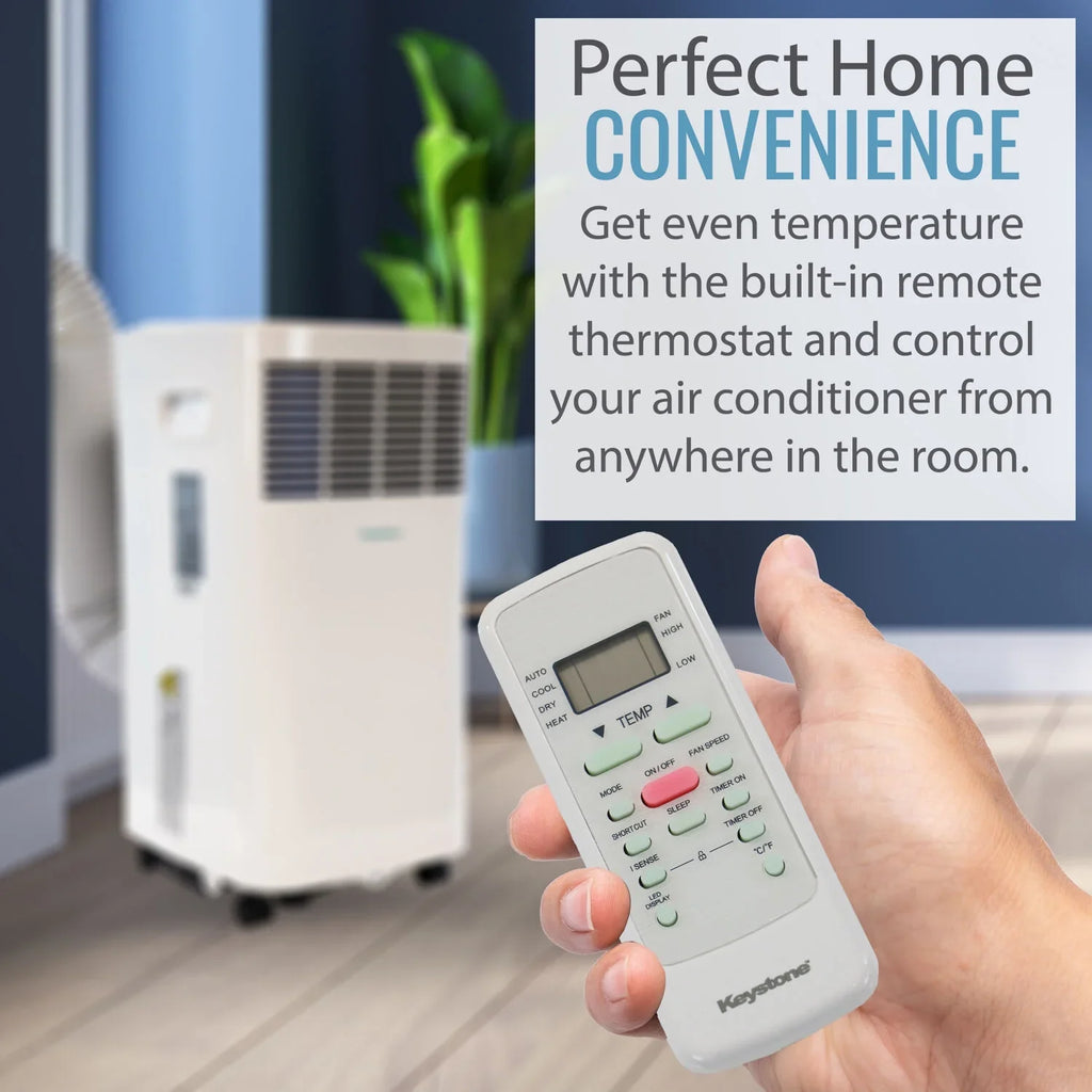 Ft.. Keystone 5,000 BTU 115V Portable Air Conditioner with I Sense Remote Control for a Room up to 250 Sq