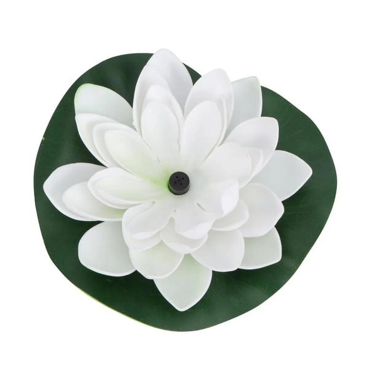 HOTBEST Solar-powered Waterproof Lotus Lamp Lotus Fountain Novel Fish Pond Fountain Garden Decor liquid Lily Bird Bath Fountain(White)