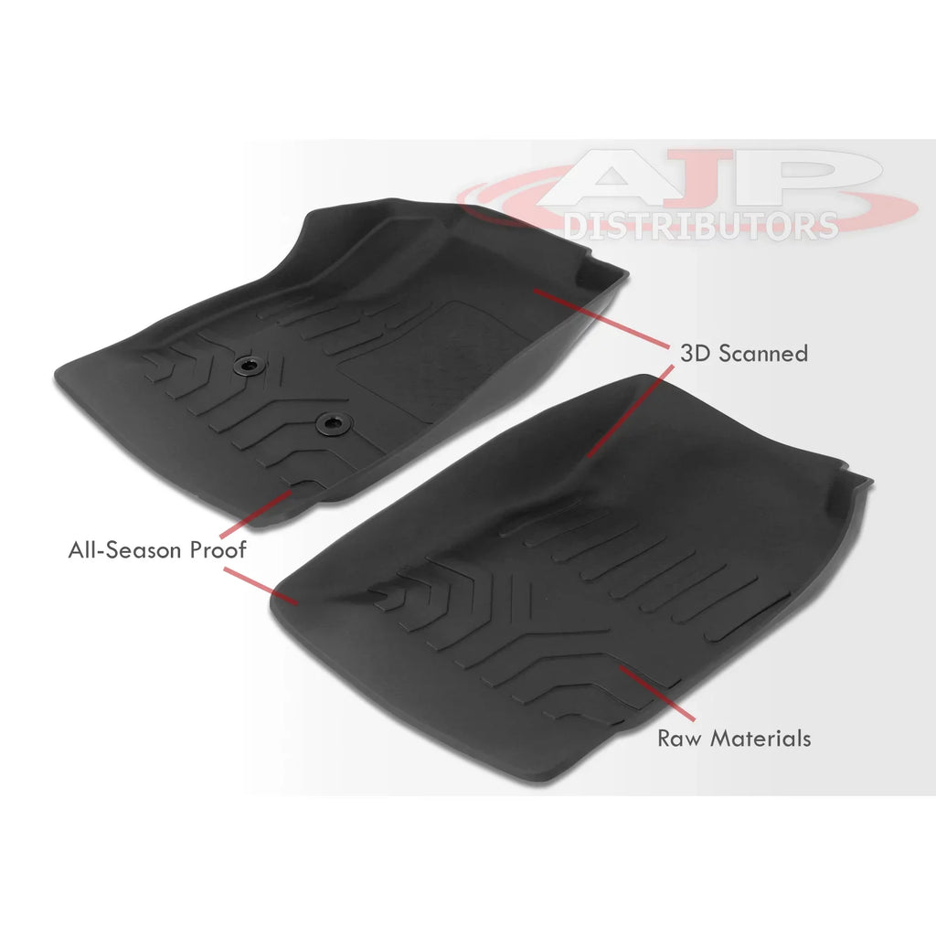 AJP Distributors All climate Season Proof Rubber Floor Mats Front Rear Set suitable/Replacement For Chevy Colorado GMC Canyon Crew Cab 2015 2016 2017 2018 2019 2020 2021 2022 15 16 17 18 19 20 21 22