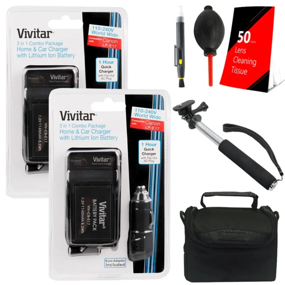 Vivitar (VIV-CBE17-KIT) Replacement Battery  LP-E17 Cleaning  Kit for  Rebel T6i, T6s
