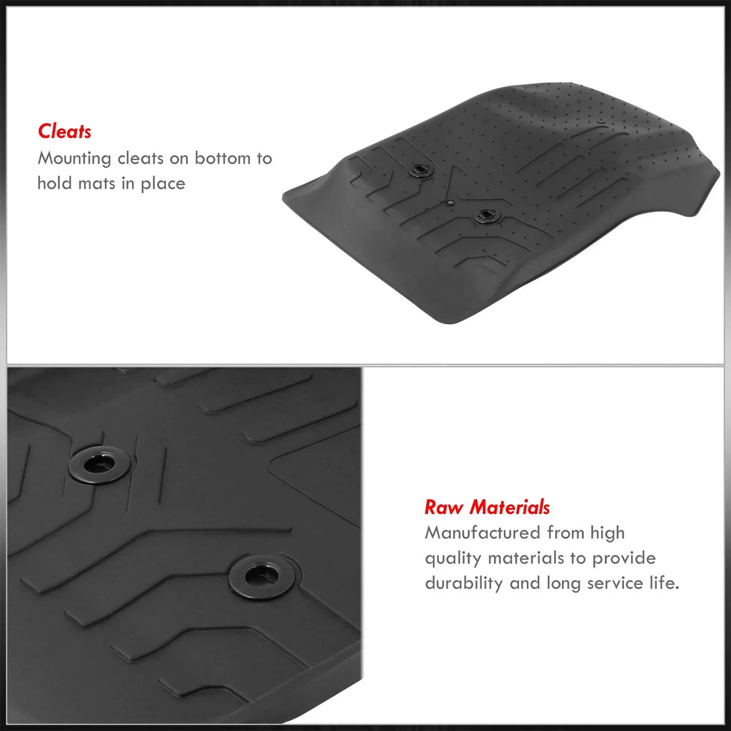 AJP Distributors All climate Season Proof Rubber Floor Mats Front Rear Set suitable/Replacement For Chevy Colorado GMC Canyon Crew Cab 2015 2016 2017 2018 2019 2020 2021 2022 15 16 17 18 19 20 21 22