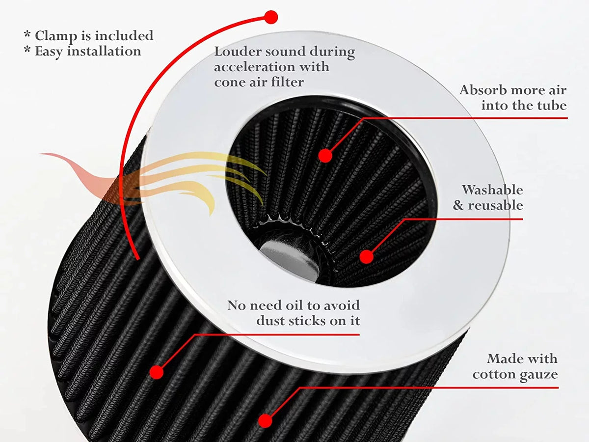 Rtunes Racing Short Ram Air Intake Kit + Filter Combo BLACK suitable For 03-10 Dodge Dakota 3.7L 4.7L â€¦