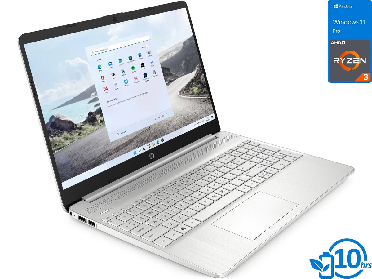 15 Laptop, 15.6" HD Display, AMD Ryzen 3 5300U Upto 3.8GHz, 8GB RAM, 256GB NVMe SSD, Vega 6, HDMI, Card Reader, Wi-Fi, Bluetooth, Windows 11 Pro