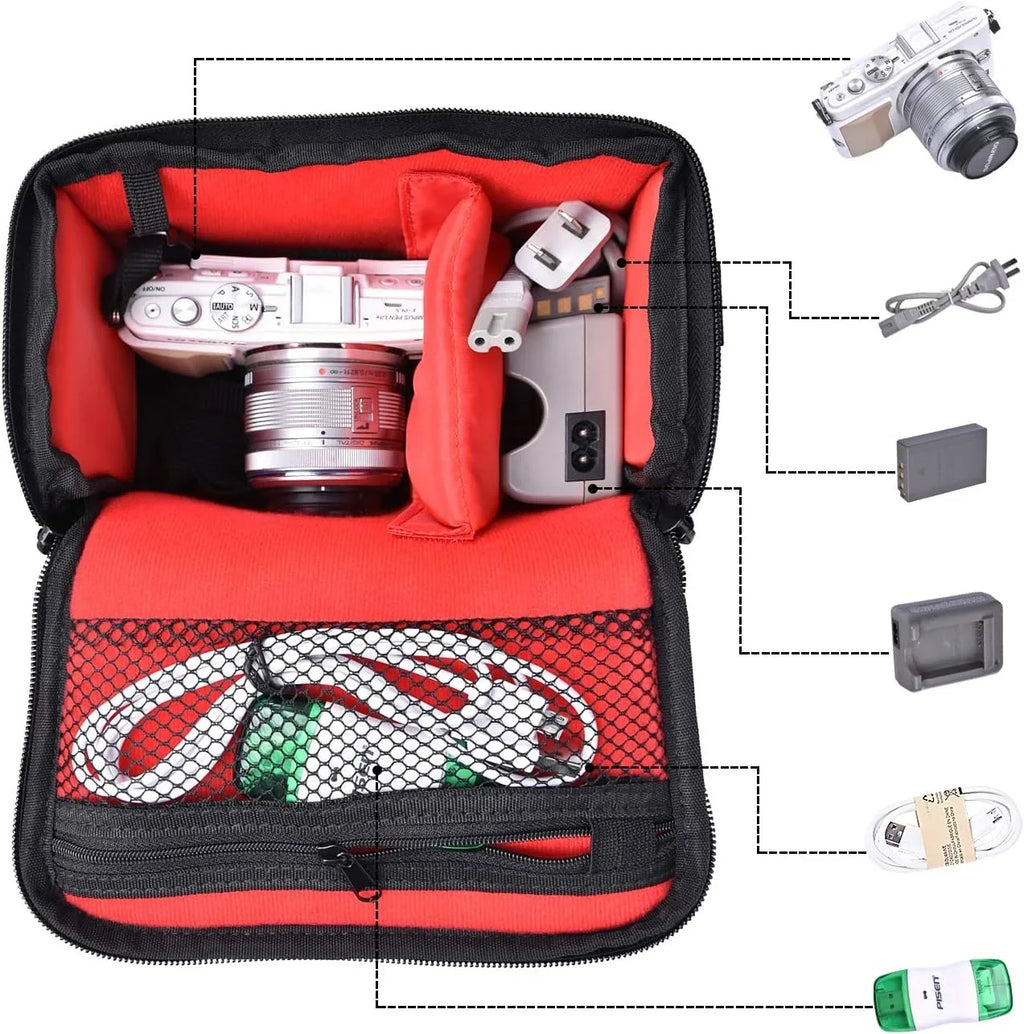 Waterproof Anti-shock Camera Case Bag matching for  Powershot SX540 SX530 SX60 SX420 HS M5, Coolpix L340 B500 B700 L330 L840 P610, LUMIX, a6000 Digital Camera