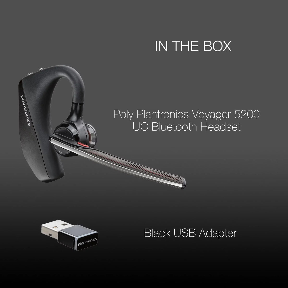 Plantronics Voyager 5200-UC Bluetooth Headset - 206110-01 - suitable with Smartphones, PC, MaC, Softphones, Tablets