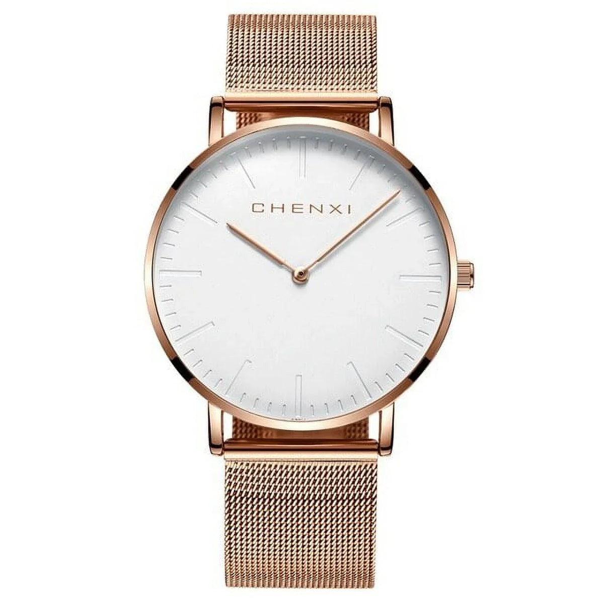 CHENXI Fashion Rose gold Lover Watches Men Waterproof Ultra thin Quartz Watch Top Luxury Brand Woman Elegant Dress Ladies Watch