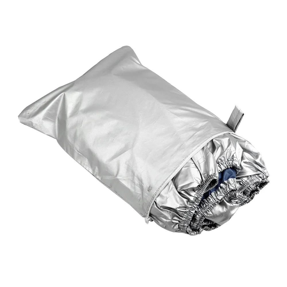vessel wrap Yacht  Protection Waterproof Heavy Duty Silver Reflective 300D Oxford Fabric Anti-smashing Durable and Tear Proof Fits V-HULL TRI-HULL Runabouts and Bass Boats 11-13FT