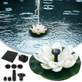 HOTBEST Solar-powered Waterproof Lotus Lamp Lotus Fountain Novel Fish Pond Fountain Garden Decor liquid Lily Bird Bath Fountain(White)