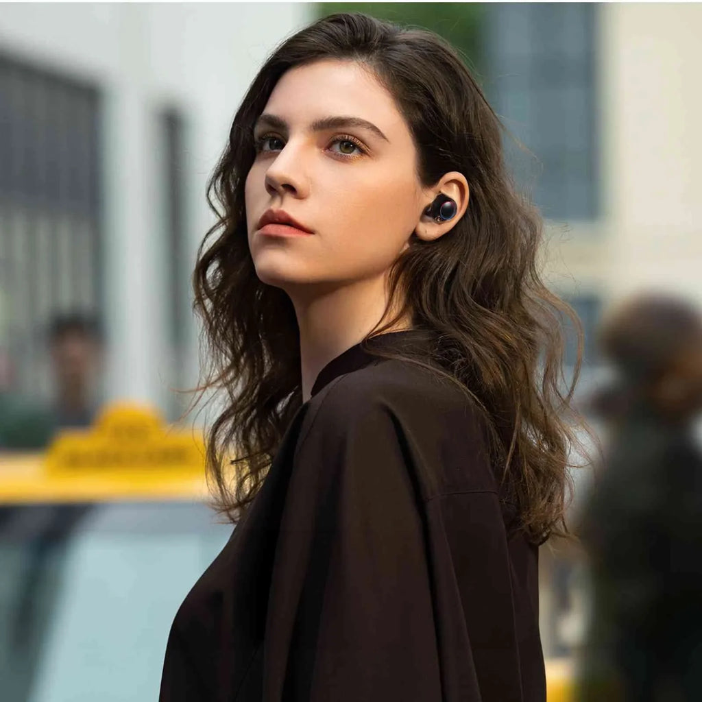 UrbanX True Wireless Bluetooth Earbuds + Charging Case, Black, Dual Connect, IPX5 aqua Resistance, Bluetooth 5.2 Connection, Balanced, Bass Boost appropriate with  Tab M10 Plus (3rd Gen)