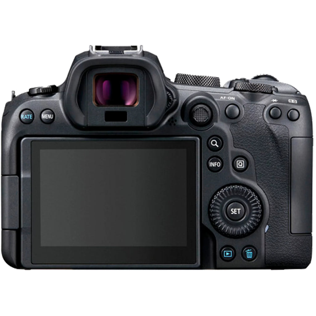 EOS R6 Mirrorless Digital Camera (Body Only) with Mount Adapter + Microphone + 2 Pack SanDisk 128GB + Case + ZeeTech Accessory