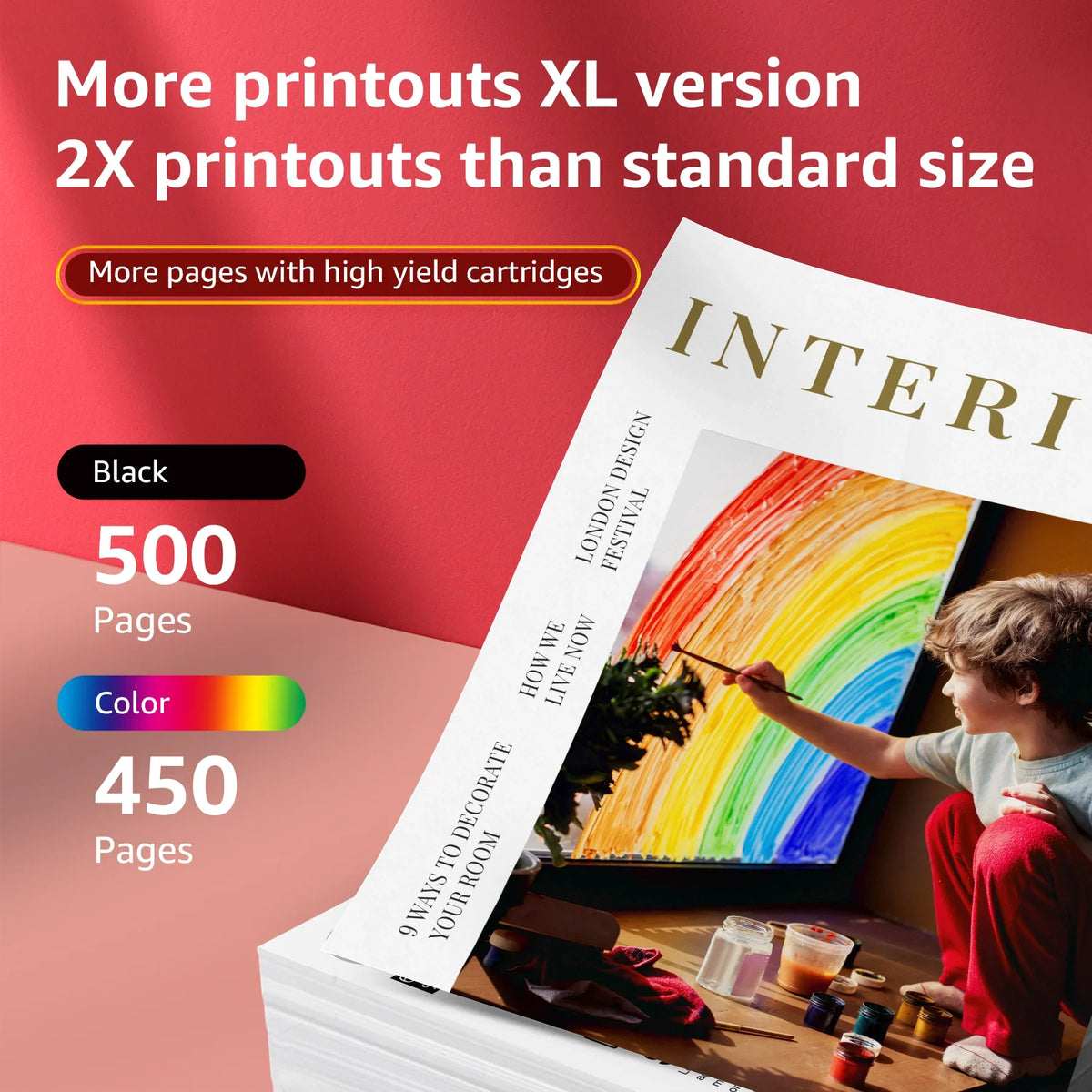 275XL 276XL Ink Cartridge Replacement for  PG-275 CL-276 275 276 Combo XL suitable with  PIXMA TS3520 TS3522 TS3500 TR4720 TR4722 TR4700 Printer(1 Black, 1 Color)