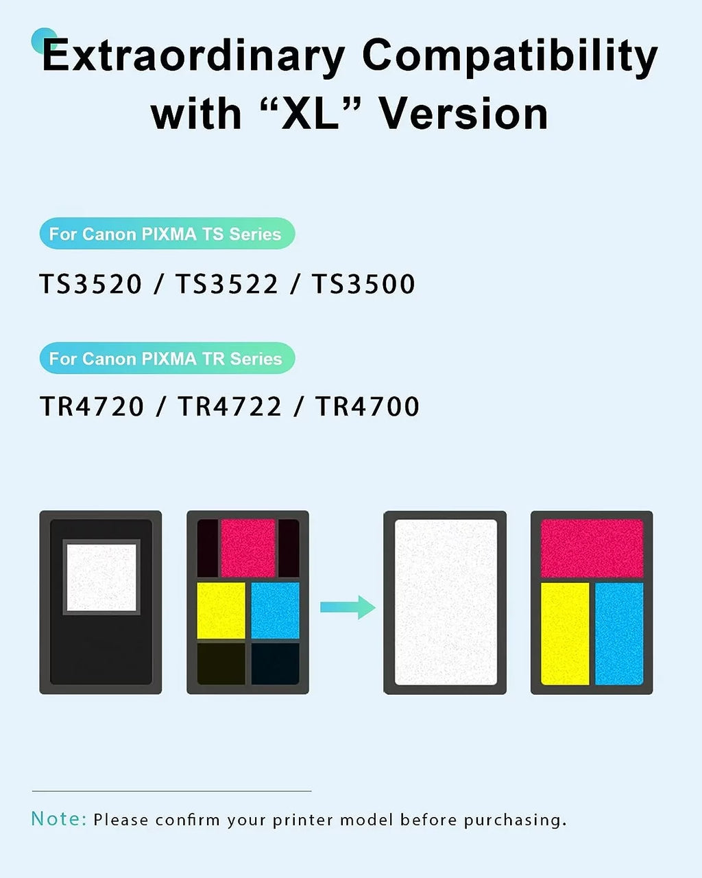 275XL 276XL Ink Cartridge for  Ink 275 and 276 PG-275 XL CL-276 XL High Capacity Combo Pack appropriate with  PIXMA TS3500 TS3520 TS3522 TR4700 TR4720 TR4722 Printer (1 Black, 1 Tri-Color)