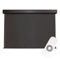 Keystone Fabrics Motorized PVC Outdoor Patio Sun Shade 10ft Wide (Dark Brown)