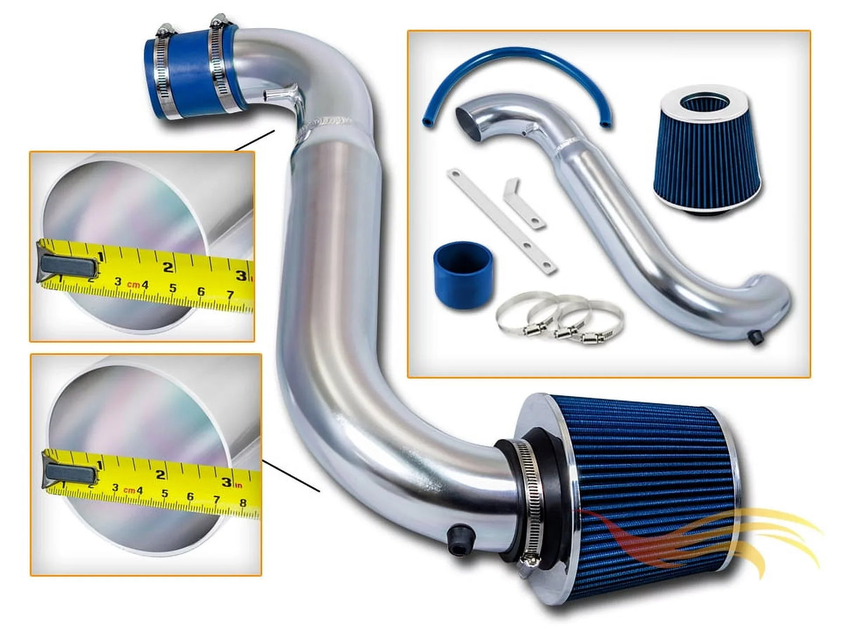Rtunes Racing Short Ram Air Intake Kit + Filter Combo BLUE suitable For 95-99 Saturn SL1 SL2 SC1 SC2 SW1 SW2 / 00-02 Saturn SL1 SC1 SW1