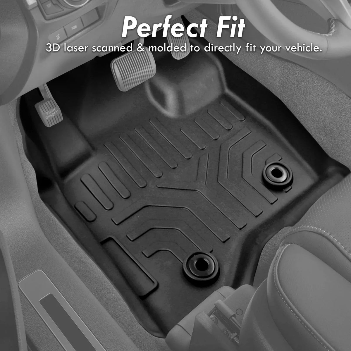 AJP Distributors All climate Season Proof Rubber Floor Mats Front Rear Set suitable/Replacement For Chevy Colorado GMC Canyon Crew Cab 2015 2016 2017 2018 2019 2020 2021 2022 15 16 17 18 19 20 21 22