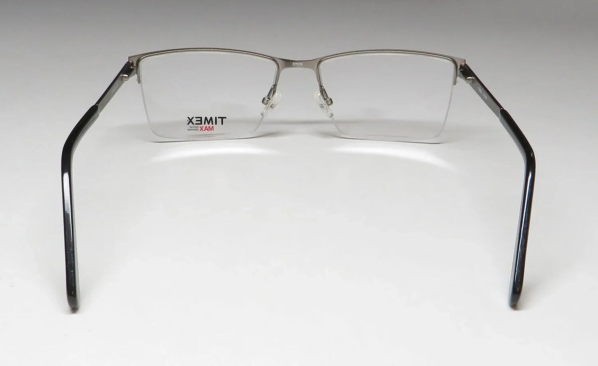 TIMEX 2:53 PM HALF-RIMLESS ADJUSTABLE NOSE PADS DESIGNER EYEGLASS FRAME/GLASSES