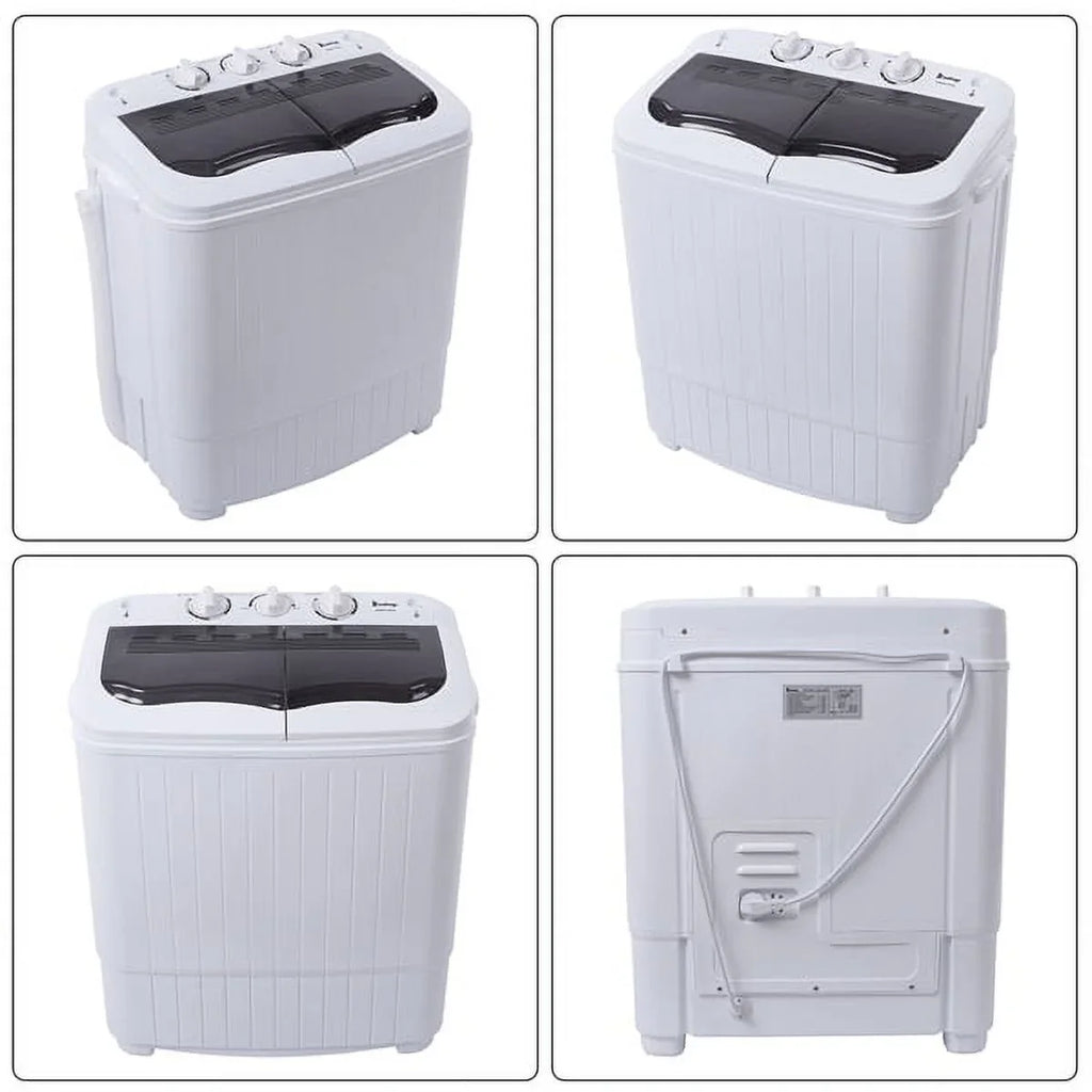 SYTHERS Semi-Automatic Washing Machine 14.3lbs, Mini 7.7lbs Washer Machine with 6.6lbs Spinner, Twin Tub Washer Combo with Drain Pump, for Dorms Apartments