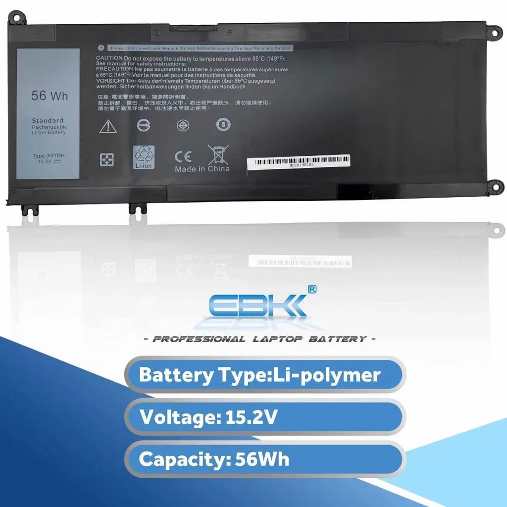 33YDH Battery for  Inspiron 7778 7779 PVHT1 33YDH 4Cell 15.2V 56Wh 3500mAh