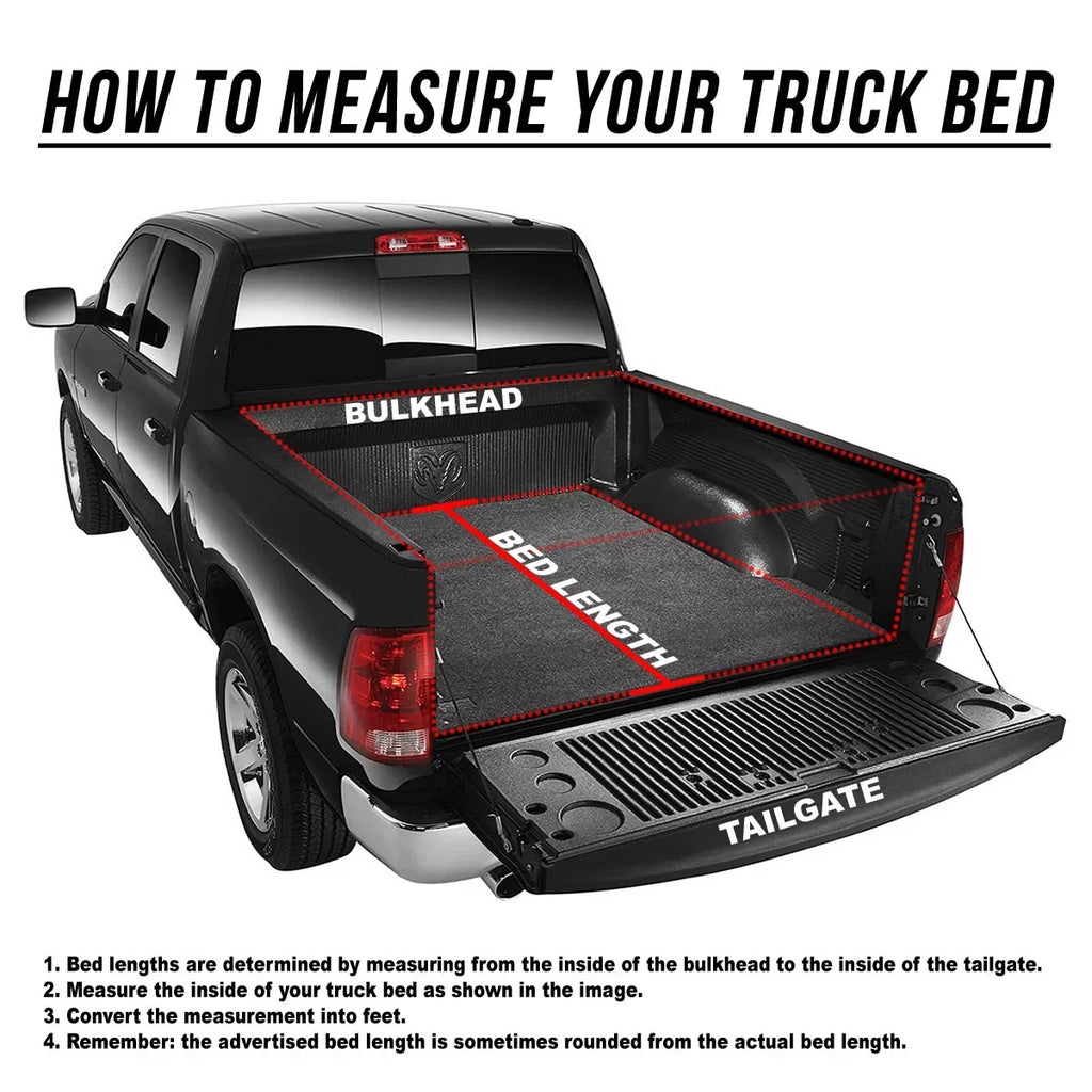 Auto Drive Soft Roll up Truck Bed Tonneau protector Fits 94-10 Dodge Ram 1500 2500 3500 / 11-18 Ram 1500 2500 3500 8Ft Bed