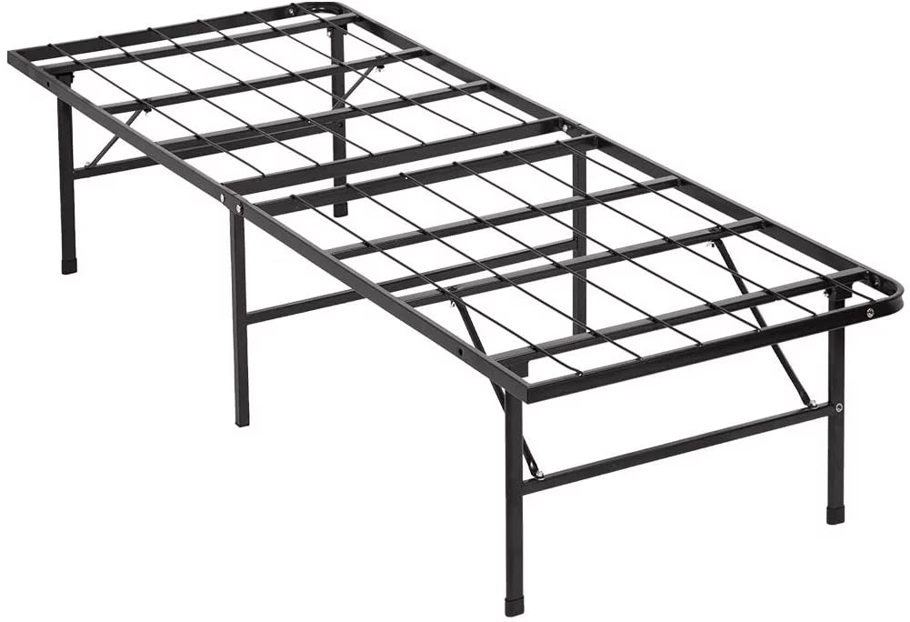 Twin Bed Frame Metal Platform Bed Frame Twin Size 14 Inch Mattress Foundation Box Spring Replacement Heavy Duty Steel Slat Easy Assembly Noise-Free,Black