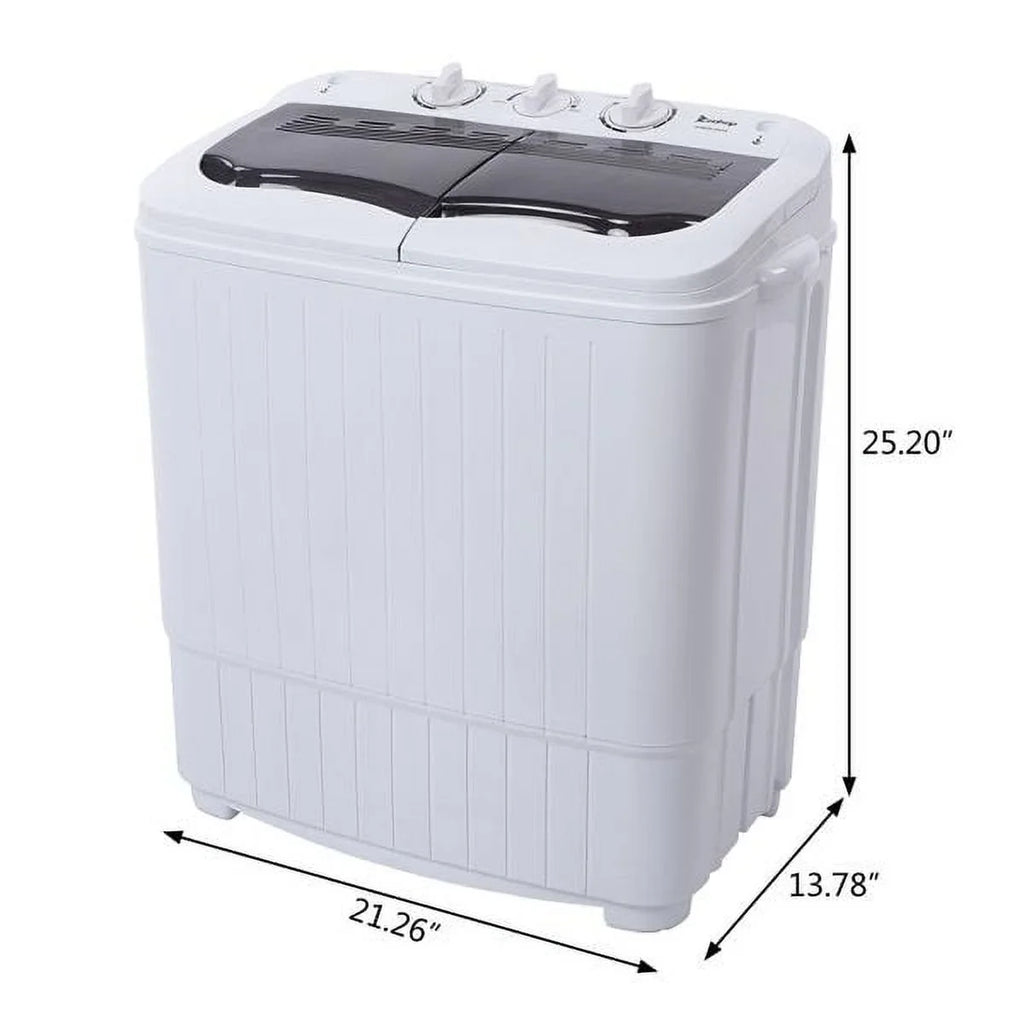 SYTHERS Semi-Automatic Washing Machine 14.3lbs, Mini 7.7lbs Washer Machine with 6.6lbs Spinner, Twin Tub Washer Combo with Drain Pump, for Dorms Apartments