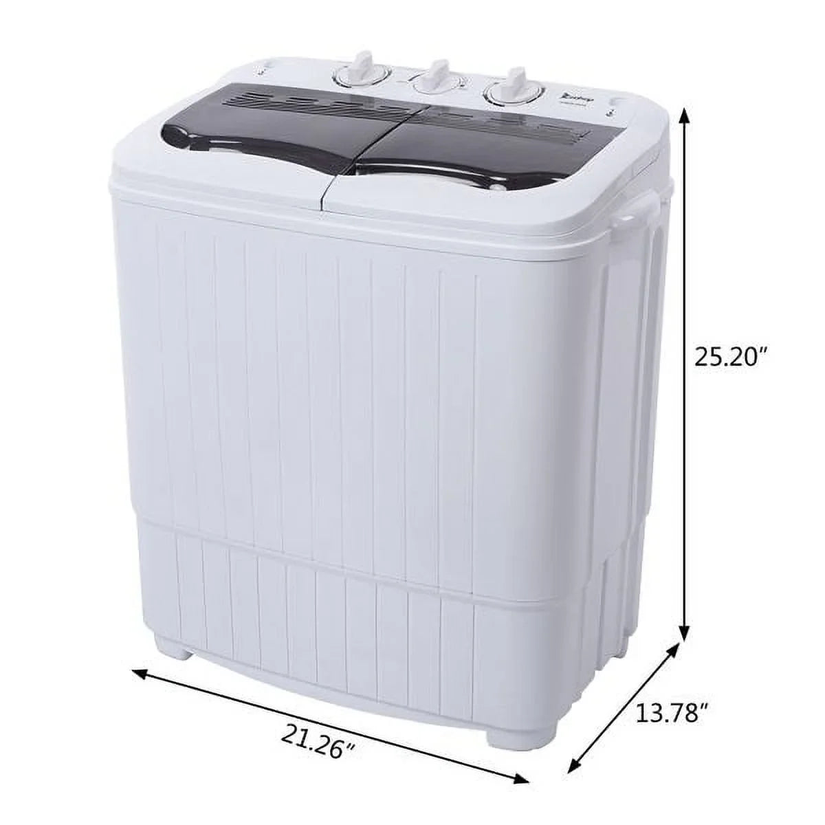 SYTHERS Semi-Automatic Washing Machine 14.3lbs, Mini 7.7lbs Washer Machine with 6.6lbs Spinner, Twin Tub Washer Combo with Drain Pump, for Dorms Apartments