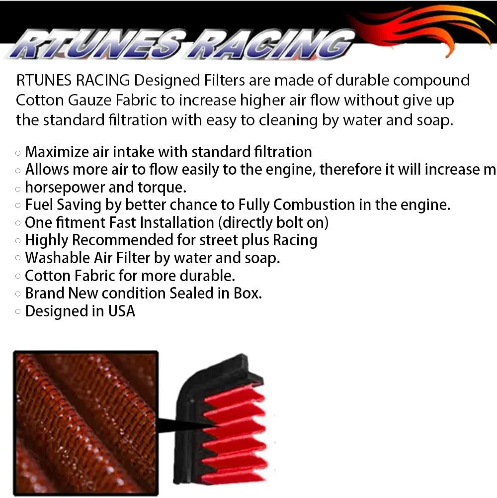 Rtunes Racing Short Ram Air Intake Kit + Filter Combo BLACK suitable For 03-10 Dodge Dakota 3.7L 4.7L â€¦