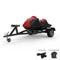 Weatherproof Jet Ski wrap For SEA DOO GTX SC 2005 - RED / Black Color - All atmospheric conditions - Trailerable - Protects from Rain, Sun, UV Rays, And More! Includes Trailer Straps And Storage Bag