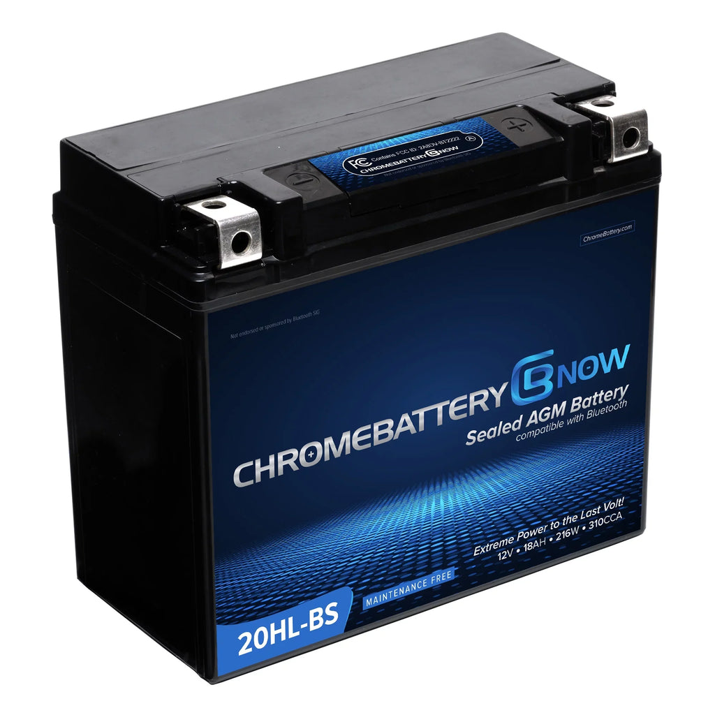 Chrome Battery Now YTX20HL-BS Intelligent Wireless Smartphone Connectivity AGM Battery for Personal Watercraft - Brp (sea-doo) 1500 Gti, Gtr, Gts, Gtx, Rxt, Rxp, Wake Years (2016 - 2019)