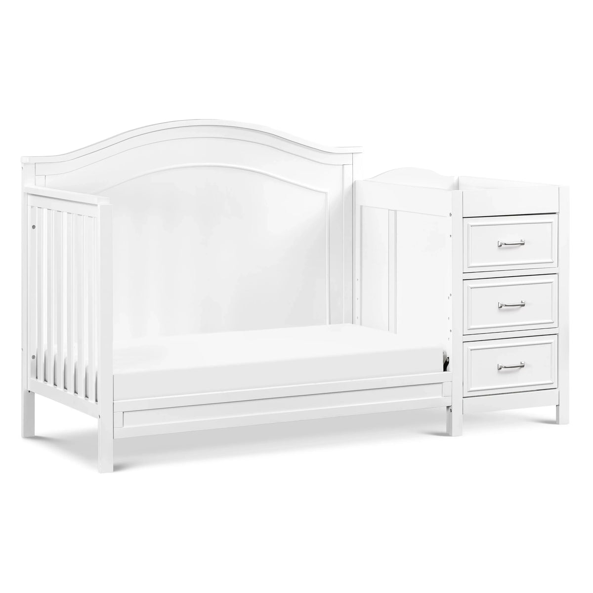 DaVinci Charlie 4-in-1 Convertible Crib and Changer Combo in White
